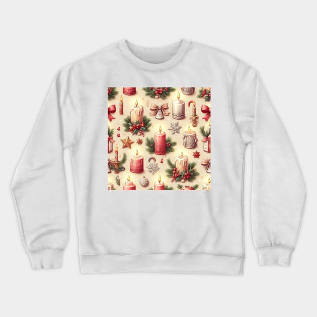 Candles and ornaments christmas background Light version Crewneck Sweatshirt by clearviewstock